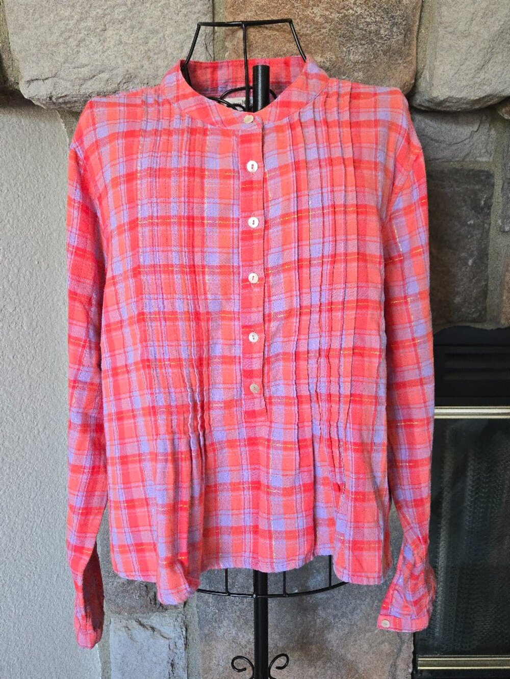 Natural Life Plaid Print Montana Top